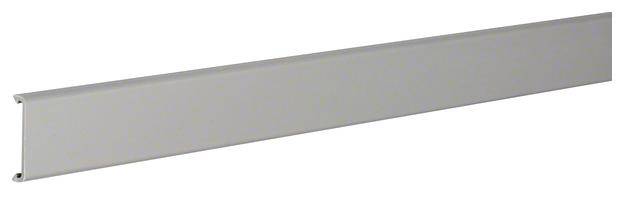 Zilveren, rechthoekige afdekking of strip in schuine weergave, mogelijk voor design- of bouwtoepassingen.