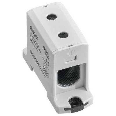 Een witte, slanke kabelverbinder met twee montageOpeningen en een transparante afdekking die het binnenste gedeeltelijk zichtbaar maakt.