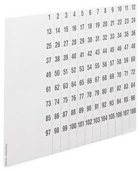 Hager ZZ90C Hager ZZ90C markeringsvellen universele nummering 1-108 DIN A4 10 stuks Schrijfvellen   Wit        1 stuk(s)