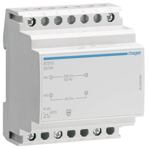 Hager ST310 Veiligheidstransformator 24 V 1 A