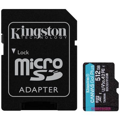 Kingston Canvas Go! Plus microSD-kaart 512 GB Class 10 UHS-I Incl. SD-adapter