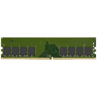 Een groene RAM-module met acht zwarte geheugenchips. De module heeft gouden contactpunten onderaan en gedetailleerde geleidersporen op het printbord.