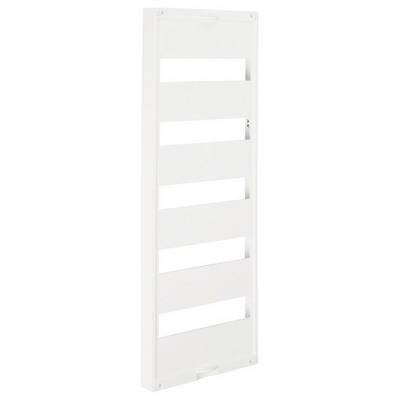 Een wit opbergplank of schap met meerdere horizontale sleuven, geschikt voor opslag of organisatie.