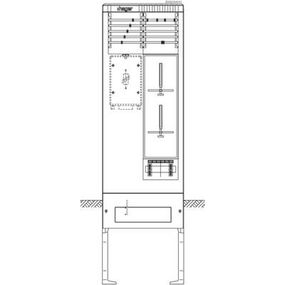 Tekening van een elektrische schakelkastbouw met schakelaars, zekeringen en aansluitingen. Links bovenaan: 'Besturing', onderaan: 'Schakelschema'.