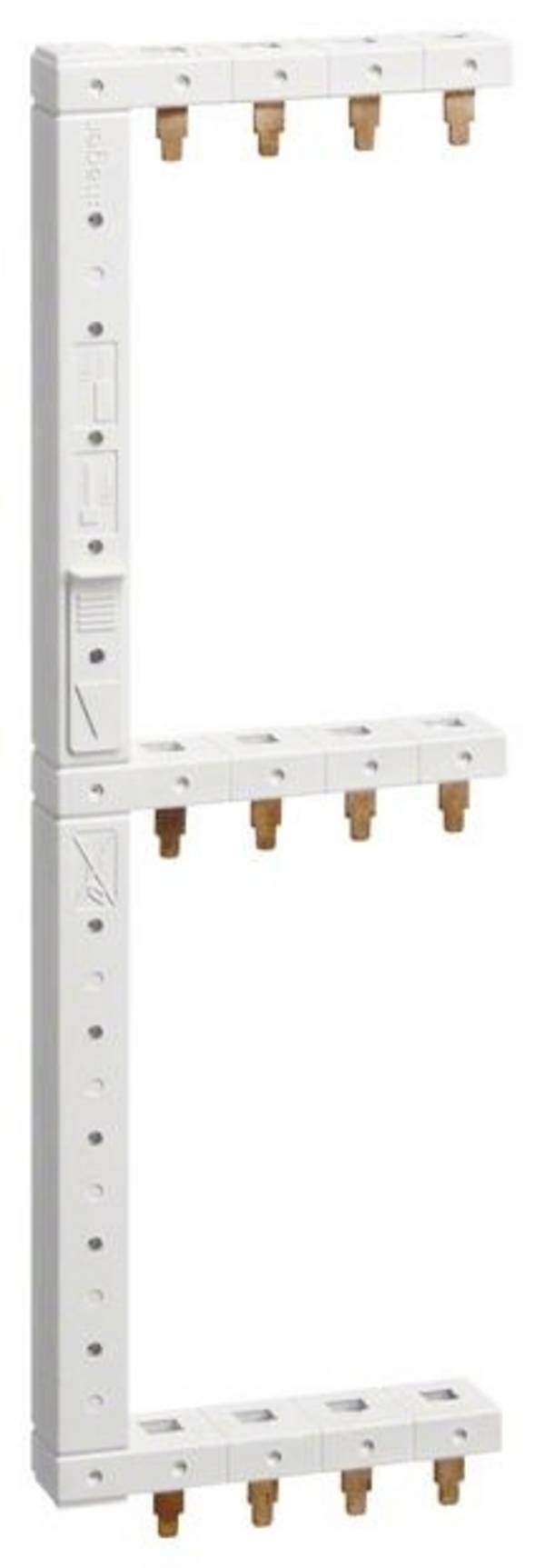 Hager KCF668L Hager KCF668L faserail 3+N-polig 3 rijen 125 mm links verticaal Phase busbar Bruin, Blauw 4-polig 1 stuk(s)