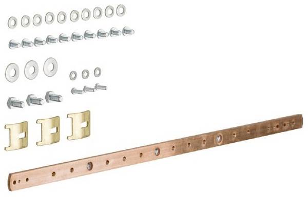Hager UZ020 Hager UZ020 aardingsrail univers Cu 20x5mm 2-weg Earthing rail Koper 1 stuk(s)