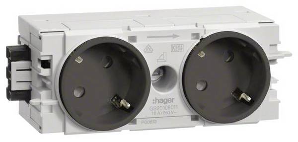 Hager Tehalit Stopcontact voor Accessoires voor elektroplintsysteem  Zwart 1 stuk(s)