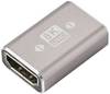 SpeaKa Professional SP-11301992 HDMI Adapter [1x HDMI-bus - 1x HDMI-bus] Grijs UHD 8K @ 60 Hz, UHD 4K @ 120 Hz Aluminium-stekker