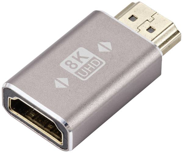 SpeaKa Professional SP-11302000 HDMI Adapter [1x HDMI-stekker - 1x HDMI-bus] Grijs UHD 8K @ 60 Hz, UHD 4K @ 120 Hz