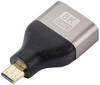 SpeaKa Professional SP-11302016 HDMI Adapter [1x HDMI-stekker D micro - 1x HDMI-bus] Zwart, Zilver UHD 8K @ 60 Hz, UHD 4K @ 120 Hz