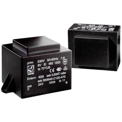 Twee zwarte elektronische transformatoren met gedrukte technische specificaties, inclusief spanning en stroomsterkte.