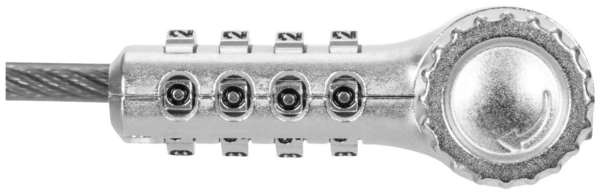 Fietsslot met cijferslot, toont vier draaibare schijven voor het invoeren van de code.