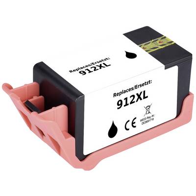 912XL inktpatroon vervanger, zwarte inkt, in roze houder.