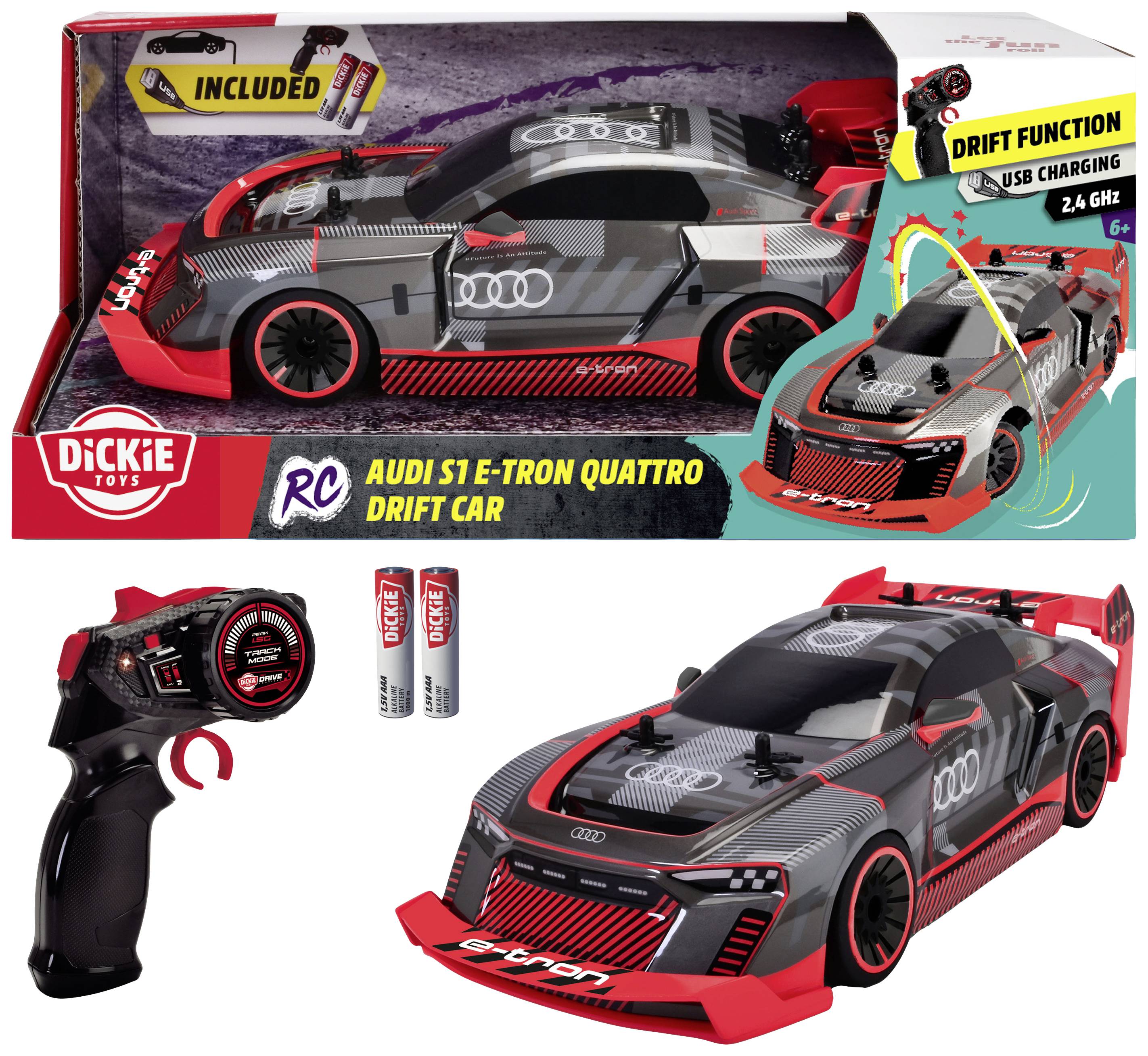 Dickie Toys 201106011 1:16 RC modelauto voor beginners Elektro Drift Incl. batterijen