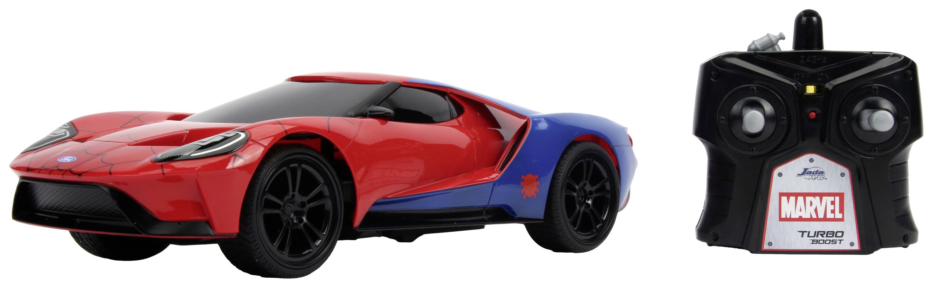 JADA TOYS 253226002 Marvel Spider-Man RC 2017 Ford GT 1:16 RC modelauto voor beginners Elektro Sportwagen