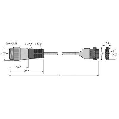Turck U5490-26 Sensor/actuator connector, geassembleerd 1 stuk(s)