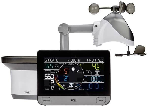 TFA Dostmann WLAN View Pro 35.8003.01 WiFi-weerstation Verwachting voor 7 dagen (alleen met WiFi) Aantal sensoren max.: 4
