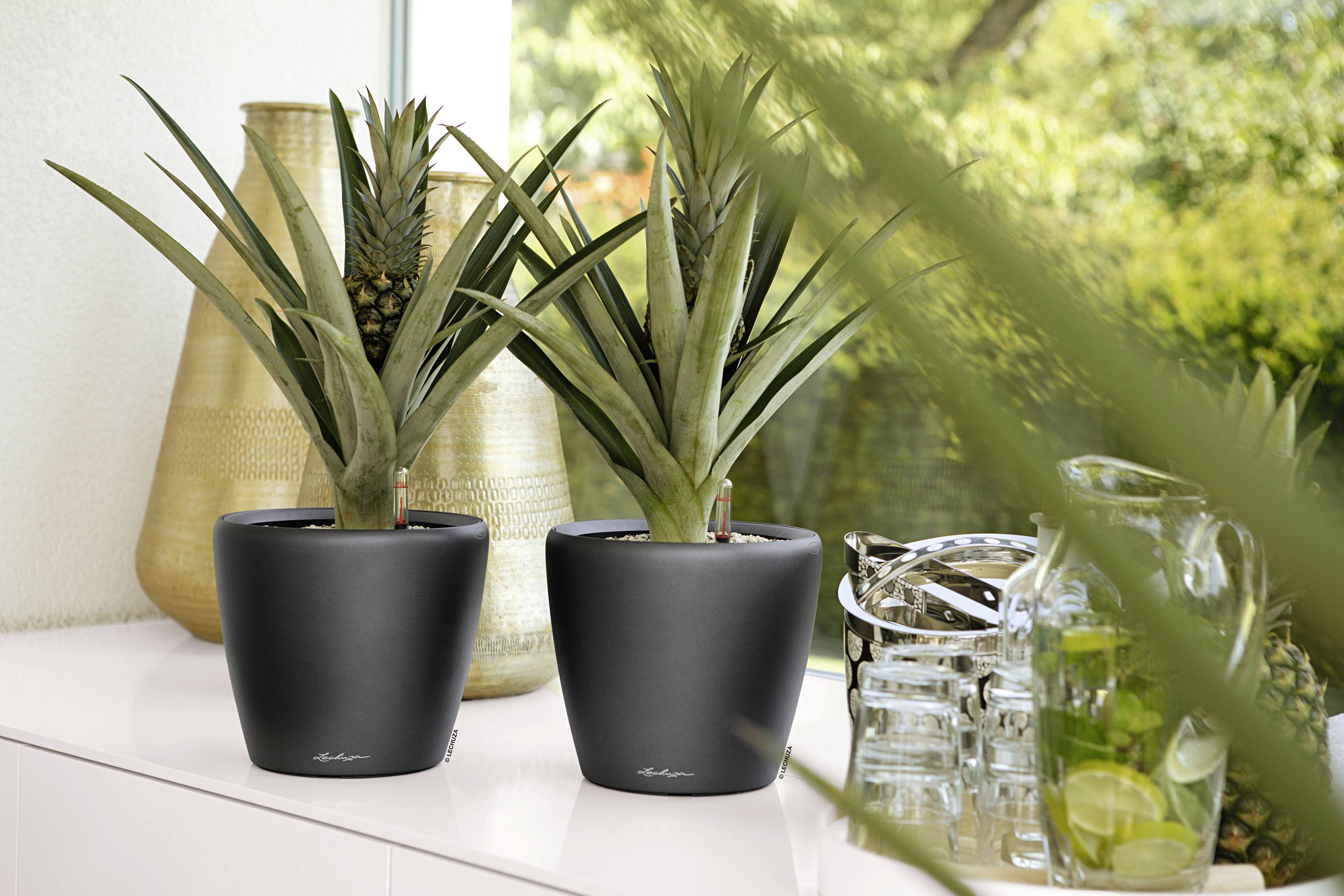 LECHUZA Classico Premium Bloempot - Compleet Set - Metallic Antraciet - Ø 21 x H20 cm - 3 L-5
