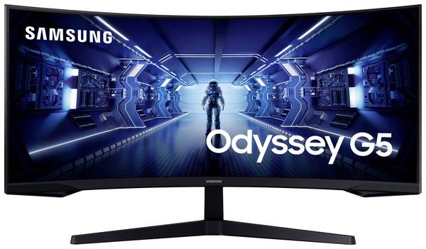 Samsung Odyssey G5 C34G55TWWP LED-monitor  Energielabel G (A - G) 86.4 cm (34 inch) 3440 x 1440 Pixel 21:9 1 ms DisplayPort, HDMI, Hoofdtelefoon (3.5 mm jackplug) VA LCD