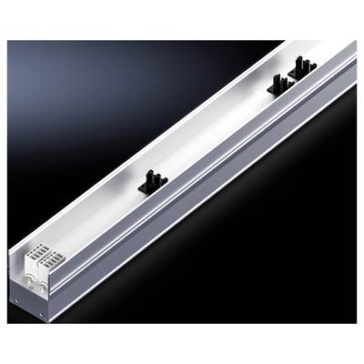 Een lang, rechthoekig metalen behuizing met aansluitingen en elektrische aansluitpunten, vermoedelijk bedoeld voor het plaatsen van verlichting.