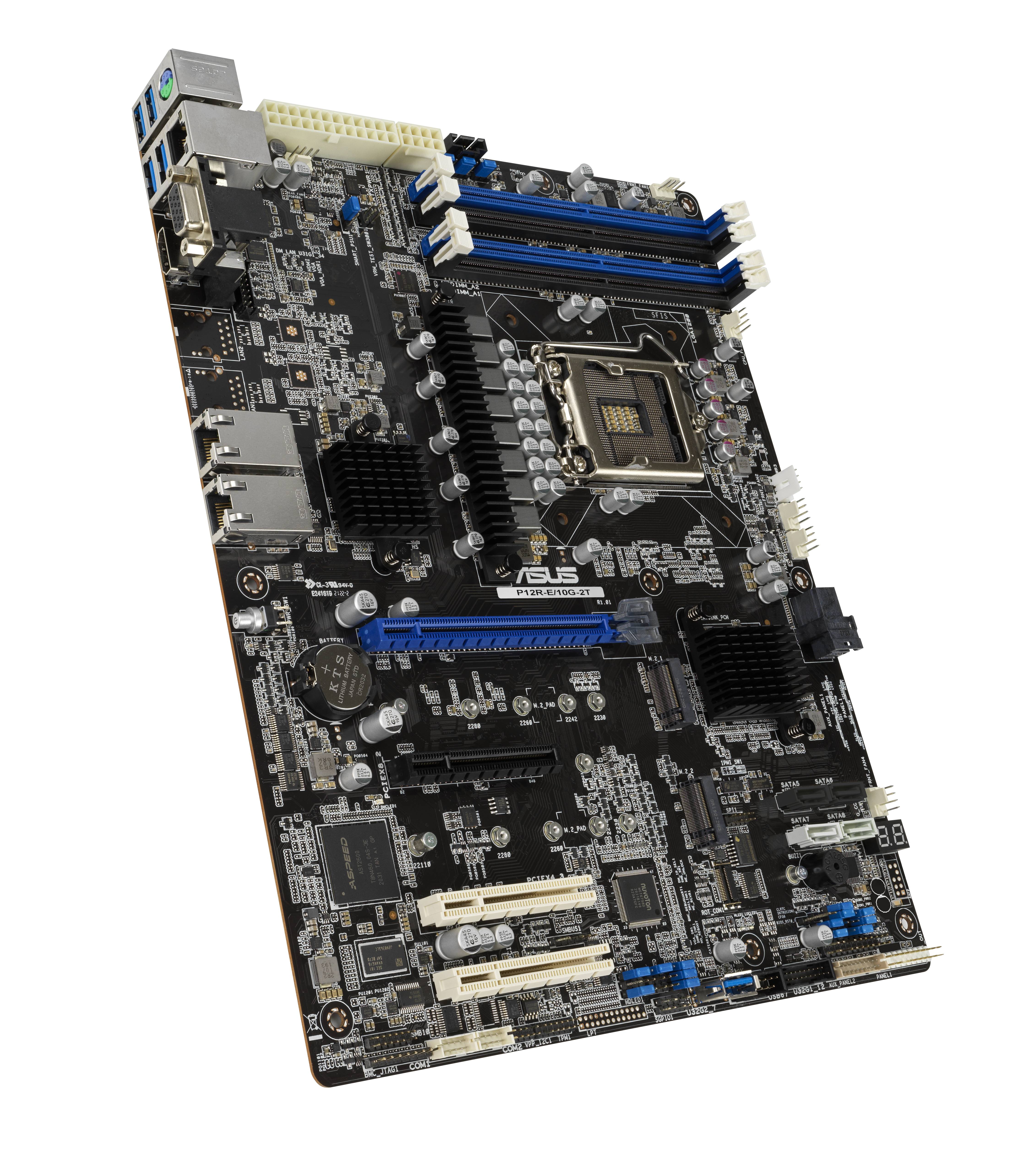 Het beeld toont een computermoederbord met verschillende aansluitingen en uitbreidingssleuven, waaronder RAM-sockets en PCI-slots.