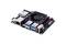Een minicomputer-printplaat met ventilator, meerdere USB-poorten, Ethernet-aansluiting en sleuf voor geheugenkaart. Voornamelijk gebruikt voor technische projecten.