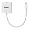 Een USB-C-naar-HDMI-adapter met het opschrift 'LINDY'. De adapter heeft aansluitingen voor HDMI en USB-C.