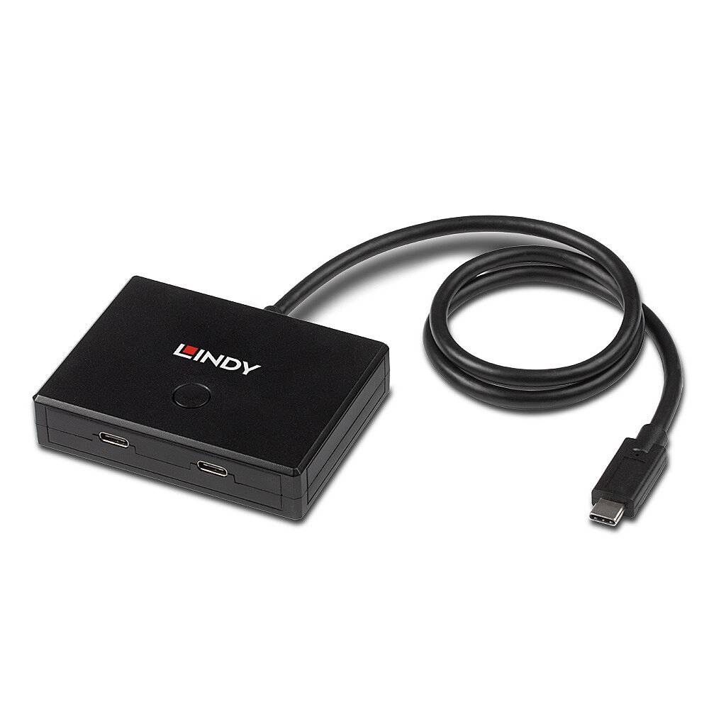 LINDY 43329 USB-C® (USB 3.2 Gen 2) multiport hub 2 poorten Zwart