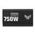 'Zwarte voeding met de opdruk TUF Gaming 750W. Het vertoont een minimalistisch ontwerp, geschikt voor gaming-pc's.'