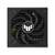 Voeding voor computer met zwarte behuizing en ventilator; TUF Gaming-logo in het midden.