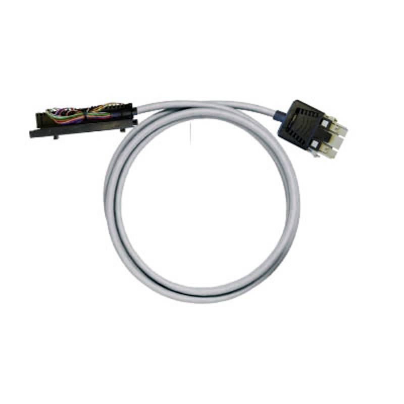 Een grijs kabel met stekker en open aansluitblok, dat mogelijk wordt gebruikt voor elektronische verbindingen.