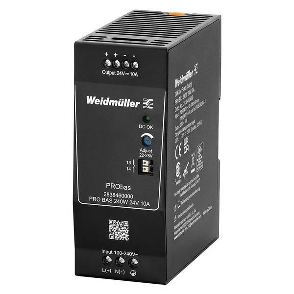 Weidmüller 2838460000 DIN-rail netvoeding  24 V 10 A 240 W Aantal uitgangen:1 x  Inhoud 1 stuk(s)