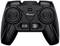 Zwarte gamecontroller met twee grote ronde stuurknoppen, meerdere knoppen aan de voorkant en een rode indicator bovenin het midden.