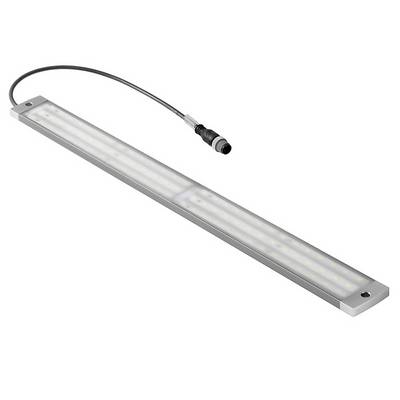 Een plat, langwerpig LED-licht met een aansluitkabel; geschikt voor industriële of commerciële verlichtingsdoeleinden.