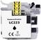 Navulbare inkt LC223, compatibel met printers van bepaalde merken. Getoond met CE-markering en recyclageinformatie.