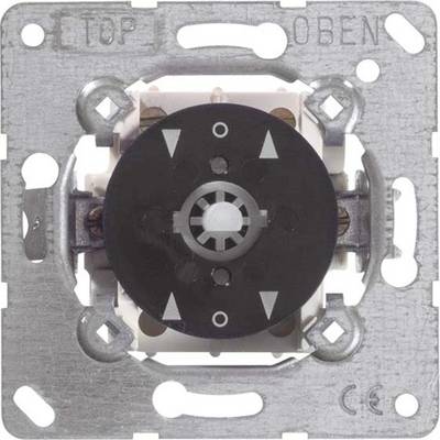 Installatie van een ronde draaiknop in een metalen frame, gemarkeerd met 'TOP' en 'BOVEN'. Pijlen geven richtingen voor de bedrading aan.