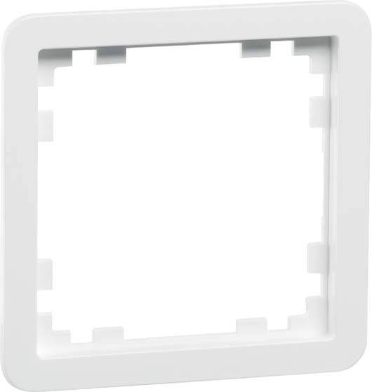 Een wit vierkant frame met afgeronde hoeken en inkepingen aan de zijkanten.