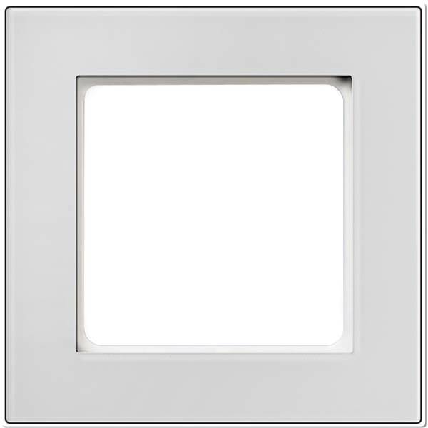 Een vierkante, witte schakelaarplaat met afgeronde hoeken, geschikt voor wandmontage.