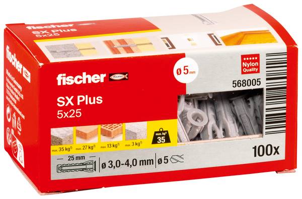 Fischer 568005 SX Plus Spreidplug 25 mm 5 mm 100 stuk(s)