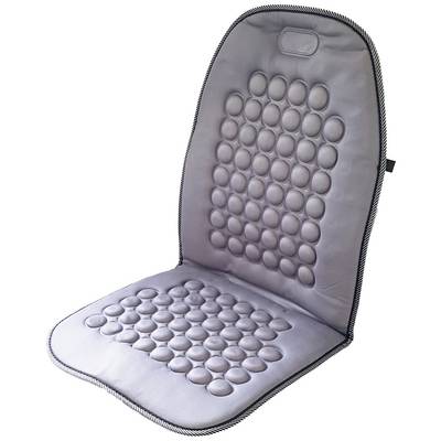Zitkussen met gevoerde verhogingen voor massages, grijs, volledig vooraanzicht. Geschikt voor bureaustoel of autostoelen.