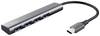 Trust Halyx-4-port 24948 USB-hub 4 poorten USB-A USB 3.2 Gen1 5 GBit/s Met USB-C stekker Donkergrijs