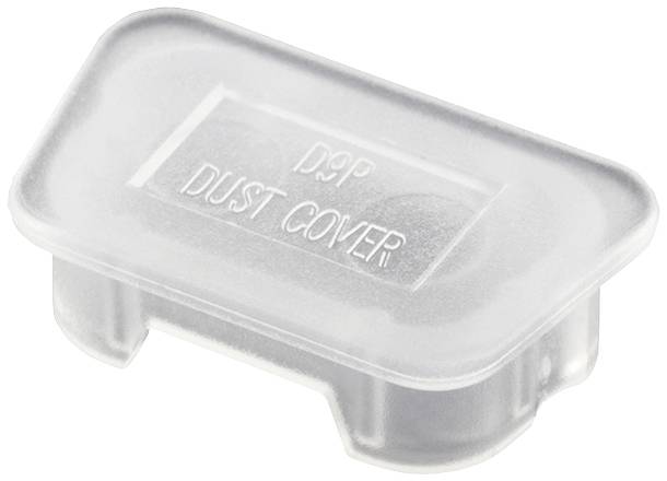 Plastic stofkap van kunststof met opdruk 'D3P Dust Cover', rechthoekig, transparant, voor elektronische aansluitingen.