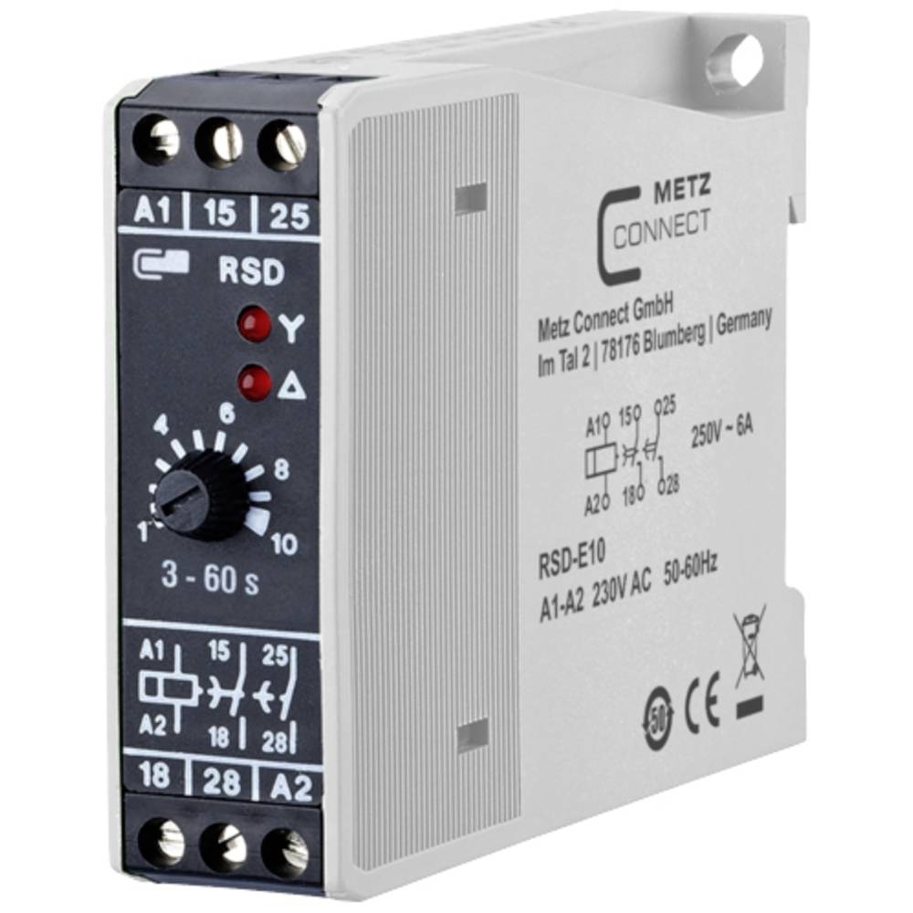 Metz Connect 11016005270517 RSD-E10 Ster-driehoek-relais 230 V/AC 1 stuk(s) 2x wisselcontact