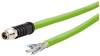 Metz Connect 142M6X10020 M12 Netwerkkabel, patchkabel CAT 6A SF/UTP 2.00 m Groen PUR-mantel, Zuurbestendig, Ozonbestendig, UV-bestendig, Geschikt voor sleepketting, Halogeenvrij, Oliebestendig, Microbebestendig 1 stuk(s)