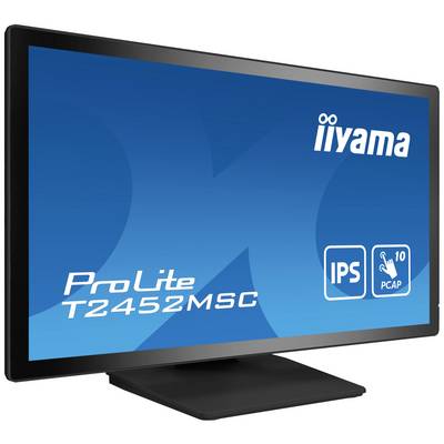 Een monitor van iiyama, model ProLite T2452MSC, met IPS-technologie en 10-punts touchscreen.