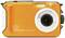 Waterdichte digitale camera met oranje behuizing, model 'Aquapix W3027'. Ideaal voor onderwateropnamen.