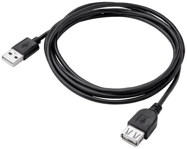 Akyga AK-USB-07 USB-kabel USB 2.0 USB-A stekker, USB-A bus 1.80 m Zwart
