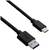 'Zwart USB-C-naar-USB-A-kabel, geschikt voor het aansluiten van apparaten met USB-C-poorten op oudere USB-poorten.'