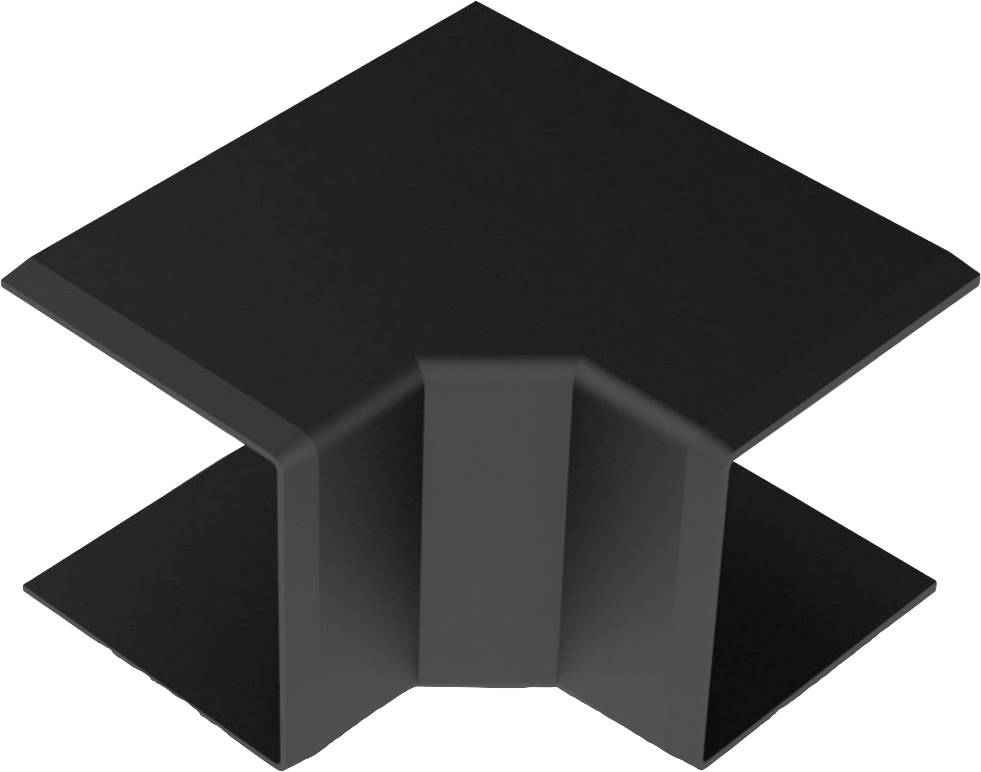 Zwarte, kruisvormige kunststof vloerstandaard.