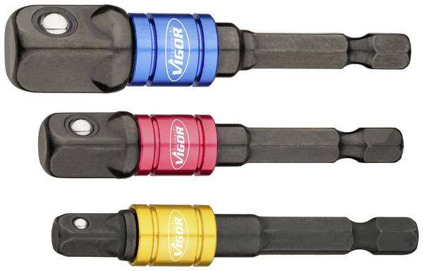 Vigor  V7603/3 Dopsleuteladapterset 6.3 mm 1/4 inch Aandrijving 1/4" (6,3 mm)  1 set(s)
